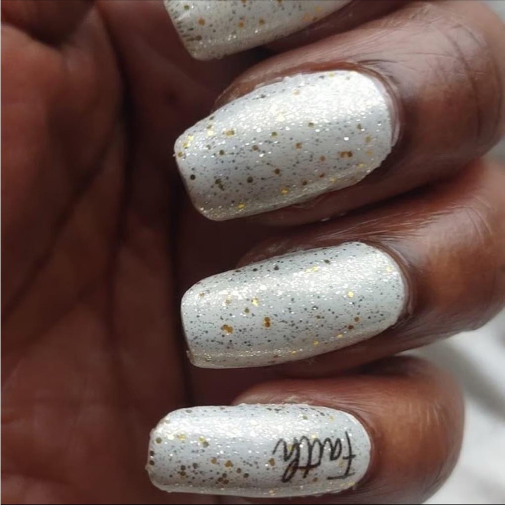 *Retired* Color Street: Leftover Confetti | White Gold Glitter Metallic Party - Picture 7 of 12